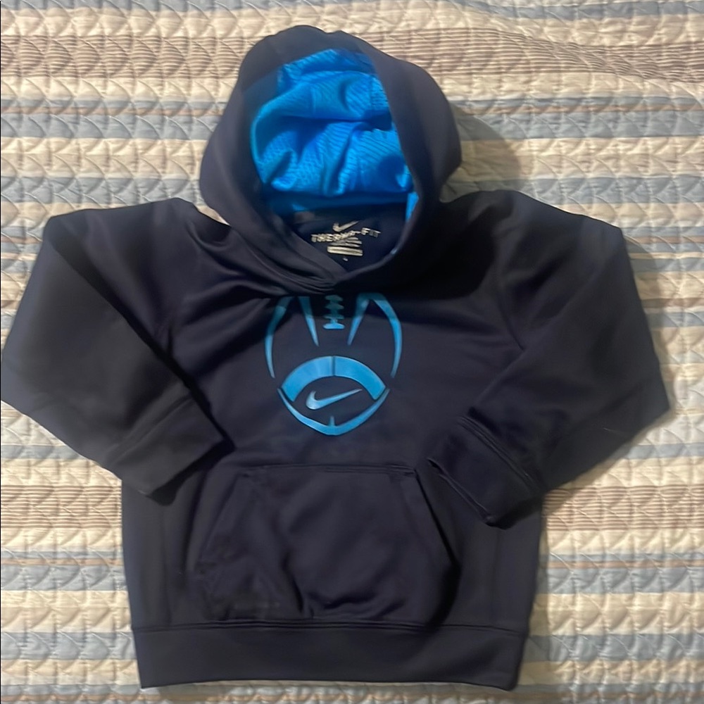 Nike Kids Black and Blue Football Graphic Hoodie